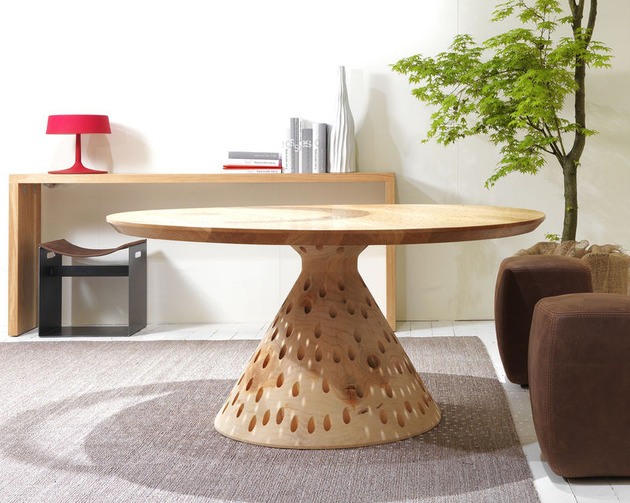 support elegant table bois massif