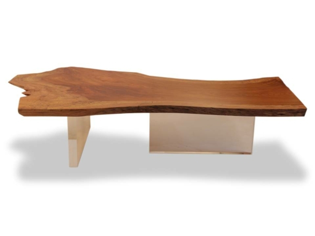 table basse acrylique bois design