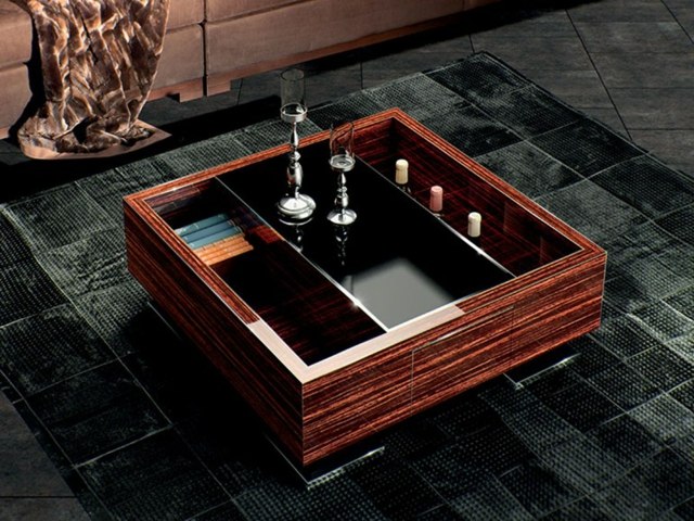 table basse carrée bois salon meuble