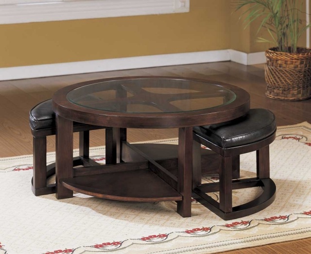 table-basse-en-verre-bois-forme-ronde-idée-originale-salon