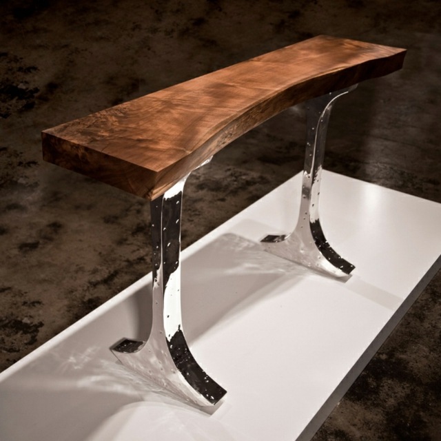 table-bois-nickel-Knight-Console