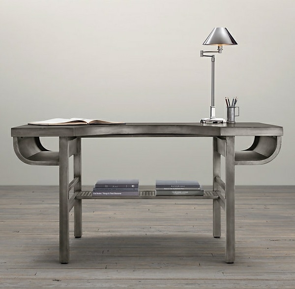 table bureau métallique lampe design