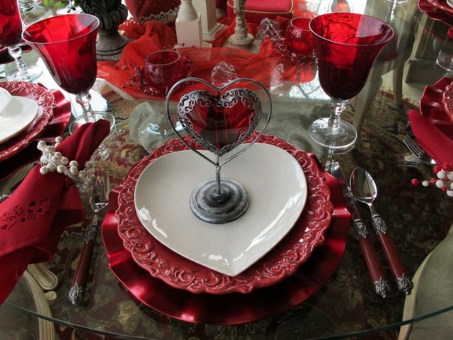 table décoration Saint Valentin