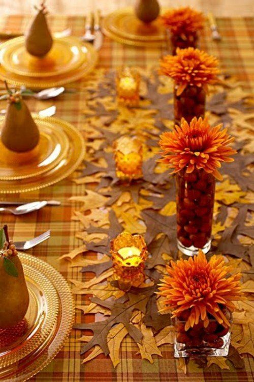 table de mariage nuances dorées assiettes poires