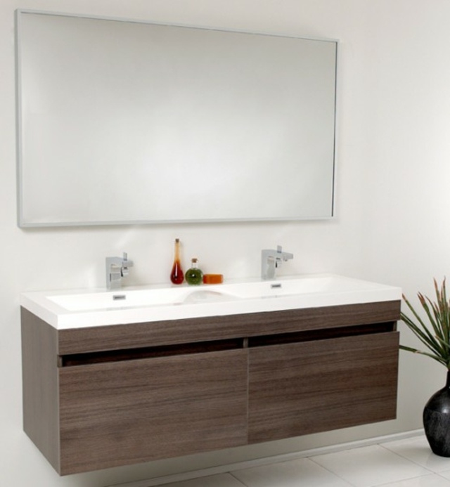 table de toilette minimaliste grand miroir