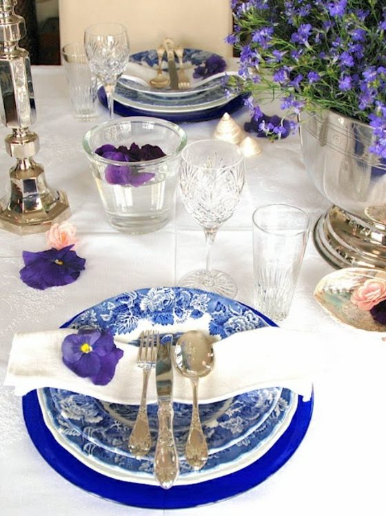 table deco bleu violet