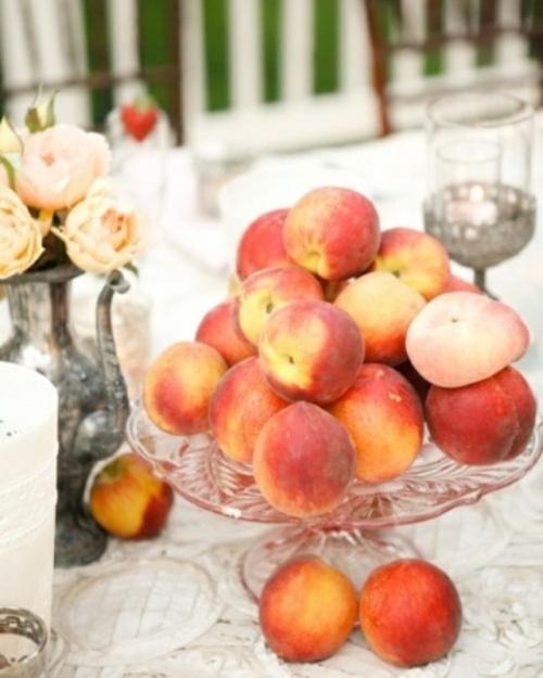 table deco fruits fleurs