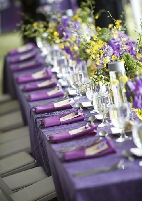 table deco jaune violet