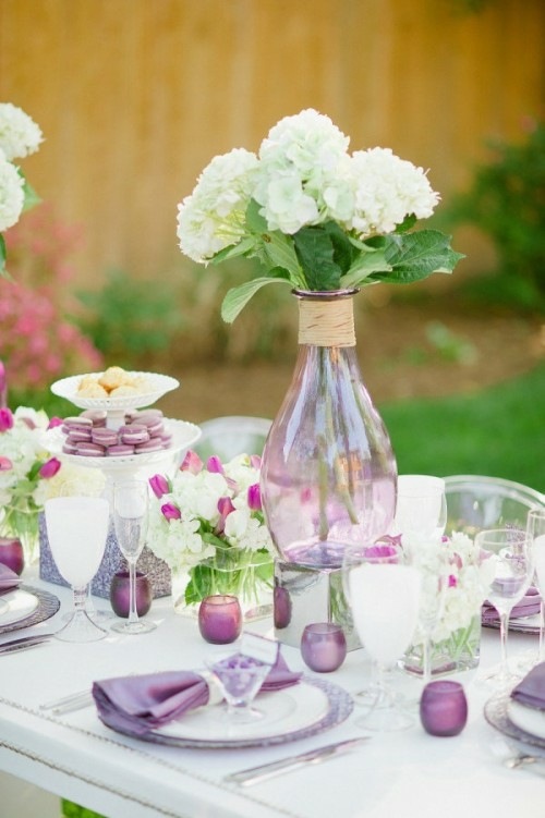table deco violet blanc