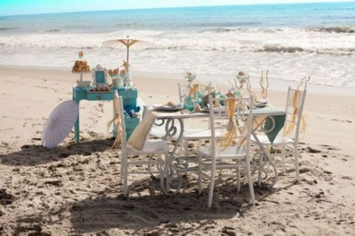 table decoration marine mariage plage