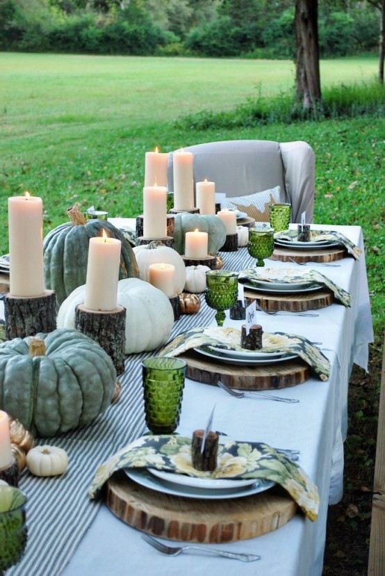 table decoree objets referant automne nature