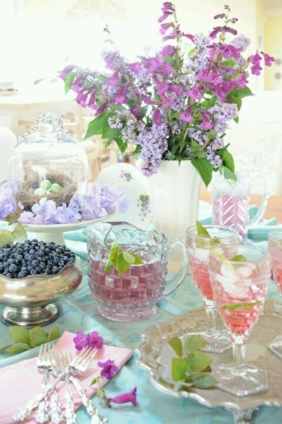 table deco bleu violet