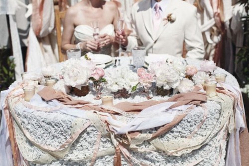 table des maries bandeaux decoratifs nappe mariage