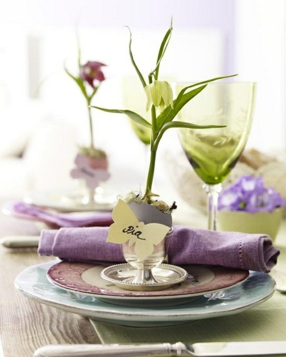 table elegante violet fleur
