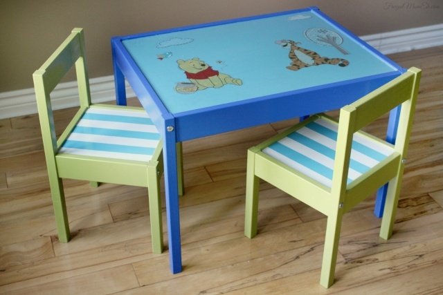 table-enfant-thème-winnie-ourson-chaises-sympas