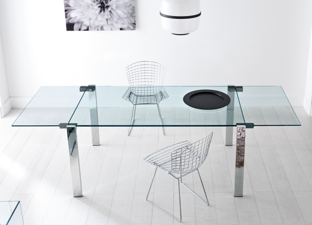 table-extensible-idée-originale-verre-support-acier-inoxydable