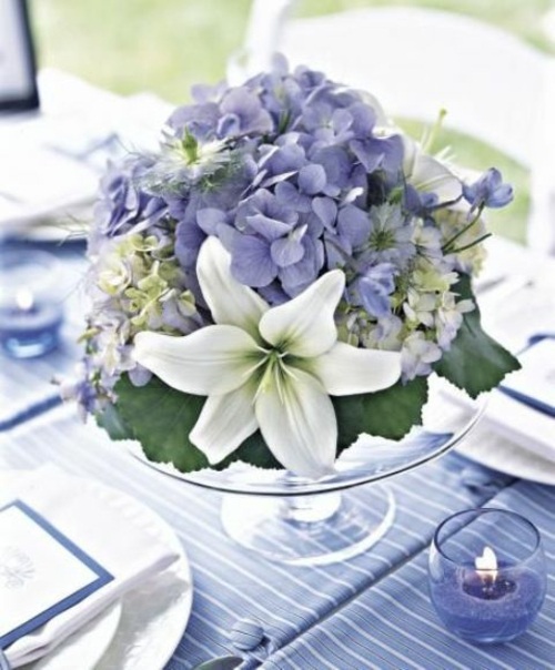 table mariage bleu blanc