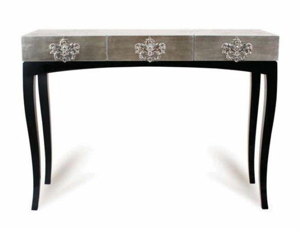 table nouveau baroque métal bois