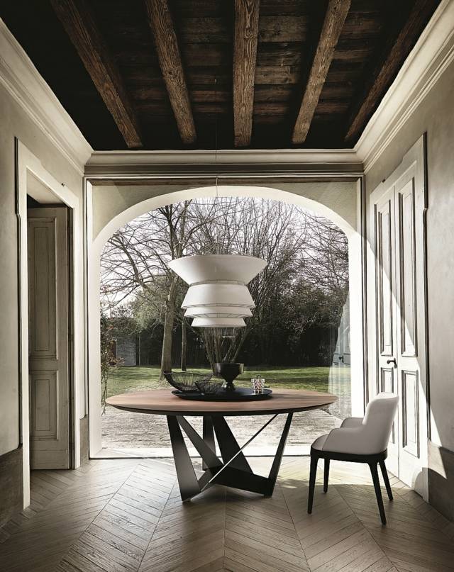 table salon design ronde bois