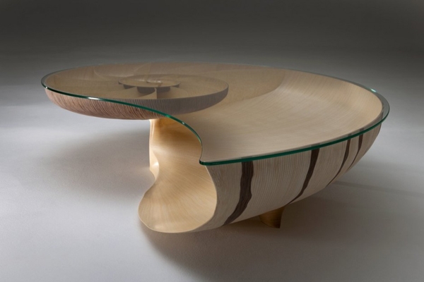 table unique bois verre