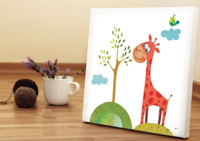 tableau chambre bébé idée-déco-girafe-sympa