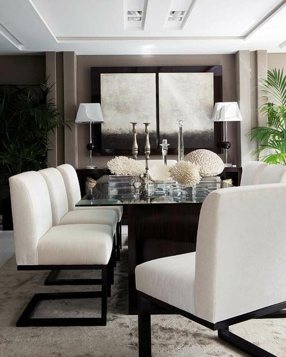 Tableau moderne en noir et blanc parfaitement  mobilier de la salle à manger luxe classe 