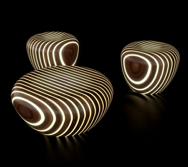 tabourets design moderne illumine rond anneau