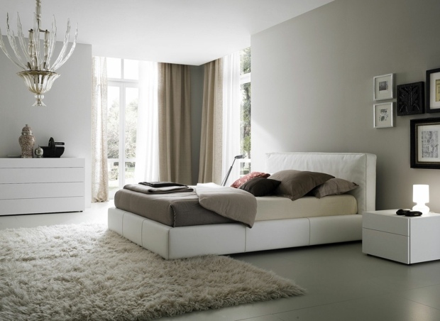 tapis blanc crépu pour chambre moderne