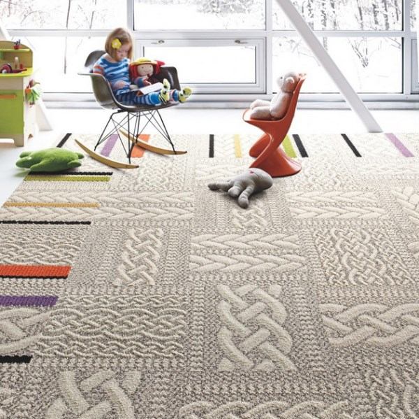 tapis dalles modulaires unicolore motifs variés
