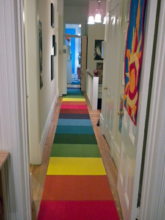 tapis couloir multicolore