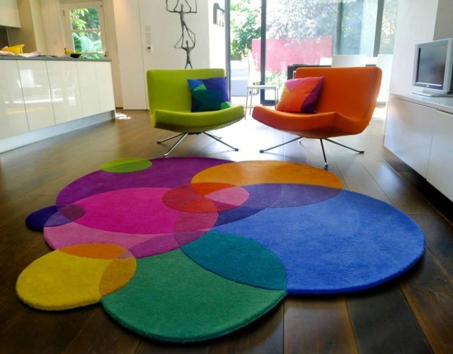 tapis contamporains design multicolore