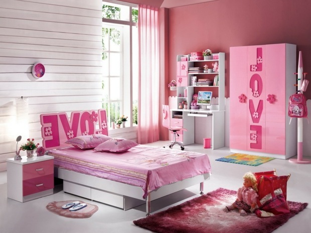 tapis pour chambre fille rose