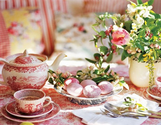 tasses thé couleurs déco table