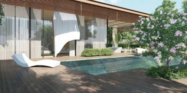 terrasse zen avec piscine