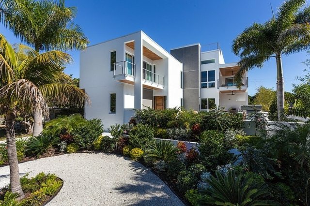 terrasses palmes architecture maison moderne jardin