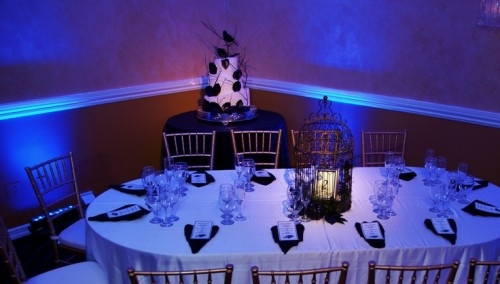 toussaint deco mariage table lumiere bleue