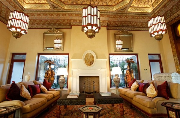 trois suspendus luminaires marocains salon