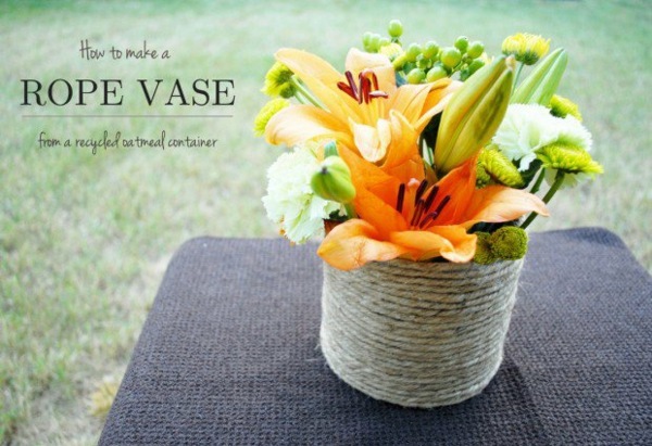 Un vase de canette et ficelles - belle idée déco DIY nature vintage