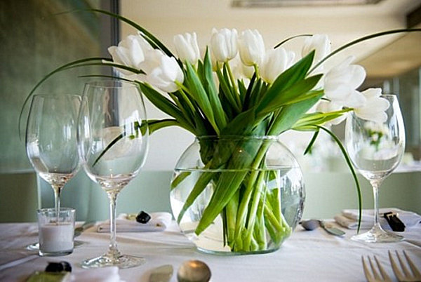 vase verre déco de table élégante