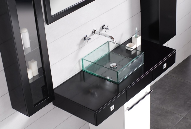 vasque salle de bain poser-verre-transparent-cube