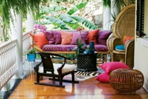 veranda colorée bohème style marocain