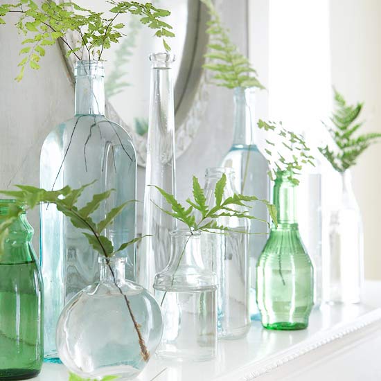 verdure bouteilles verre transparent pâques