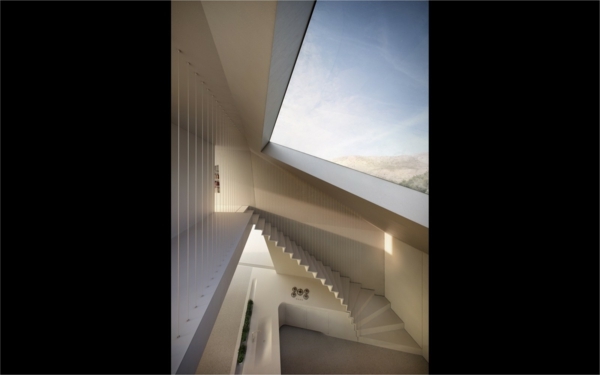 villa moderne intérieur blanc escalier