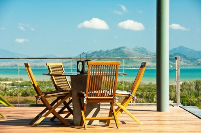 villa thailande table exterieur vue paysage ocean mer