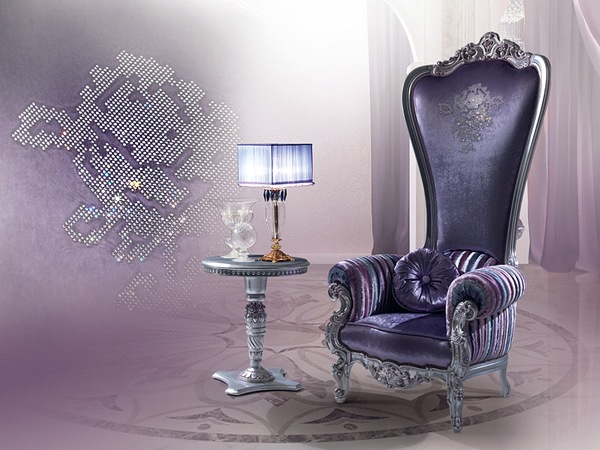 violet fauteuil salon meuble design