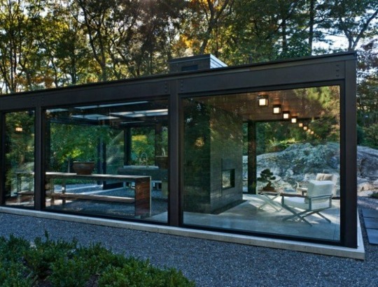 vitrages maison moderne acier verre transparent
