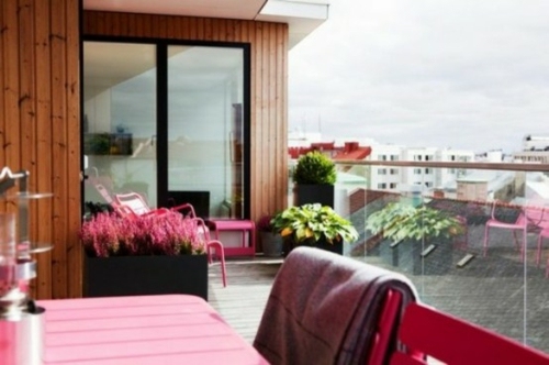 vue terrasse couleurs rose pastel