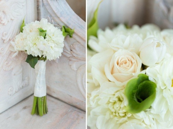 zoom bouquet fleurs blanc