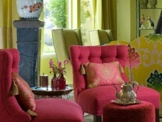 zoom chaises rose salon style feminine