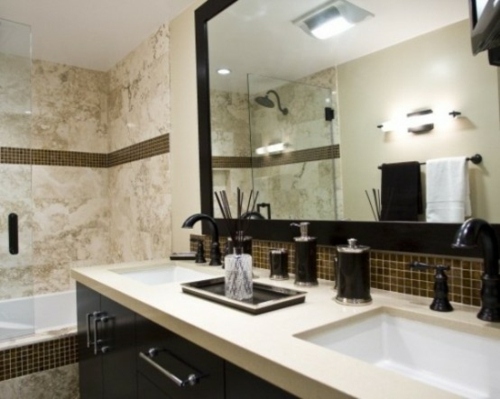 zoom lavabo salle bain marbre clair